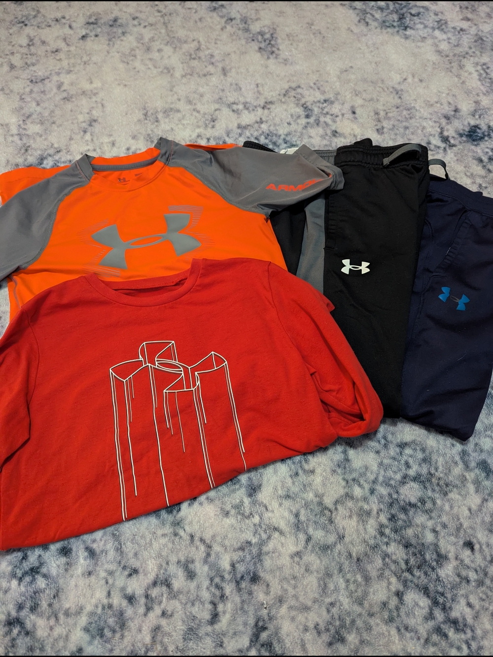 Under Armour Kids Short Sleeve Tee & Pants Set - Orange, Gray, Red, Black, Navy